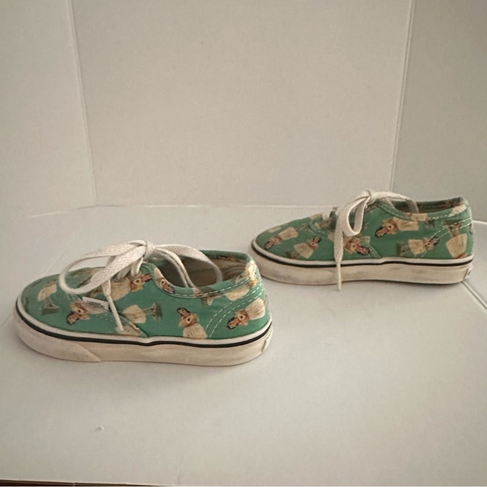 Vans Hawaiian Hula Dancer Green Printed Tie Sneakers Size 6.5 Baby Toddler - Picture 4 of 7